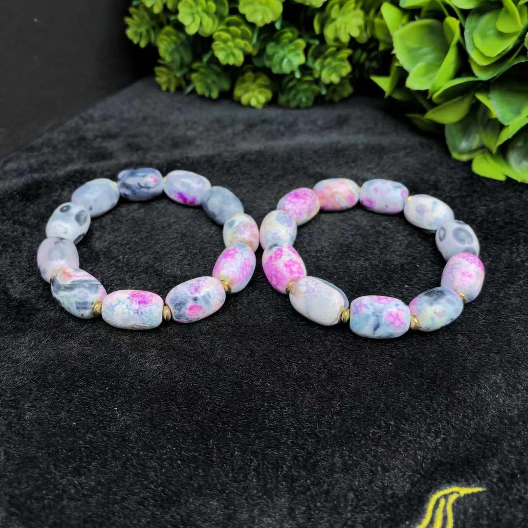 S6238【福嘟嘟珠宝】七彩血舍利桶珠玛瑙手串-多样性发货只发一件