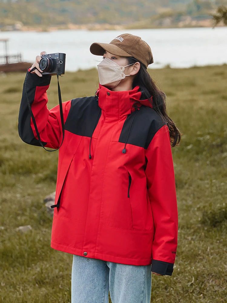 秋冬男女通用三合一冲锋外套防风保暖户外登山服111
