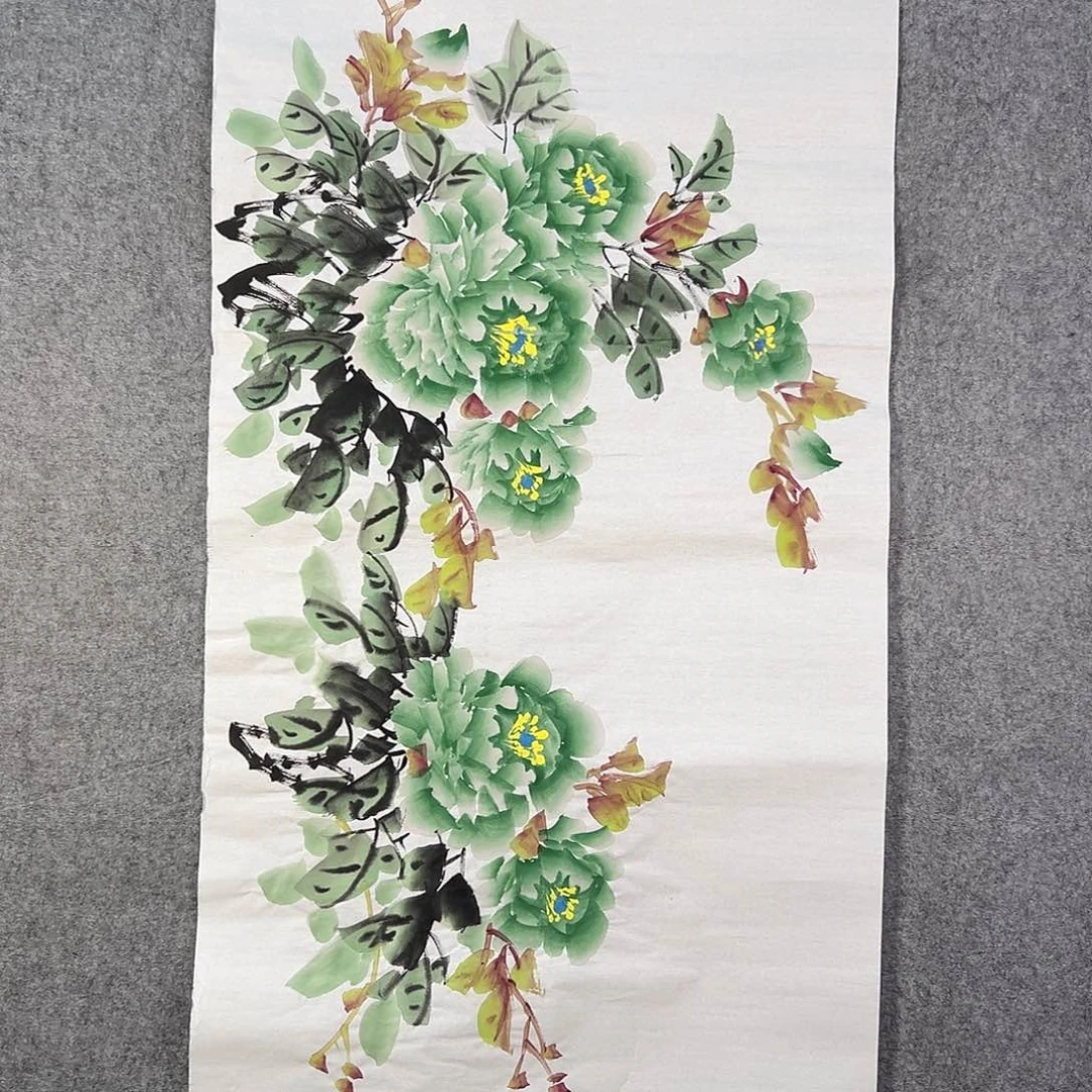 国画123 花鸟在树丛的顶端鸣叫叫声响