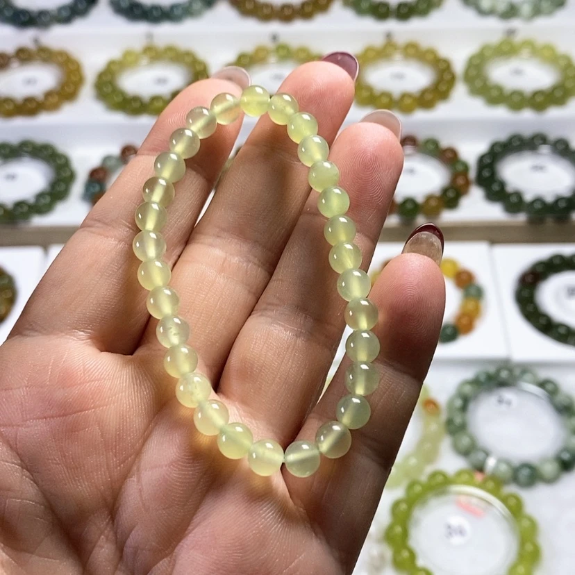 【闪购商品】未镶嵌蛇纹石玉手链卡6