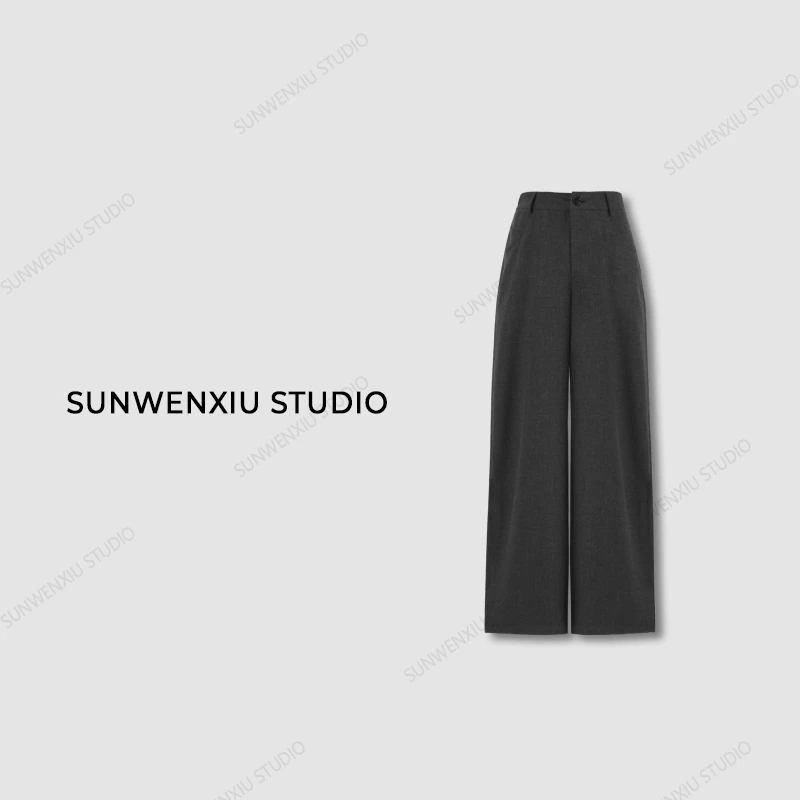 swx studio3店 “私服西裤”极简一粒扣垂感西裤（拉毛质感会起球）