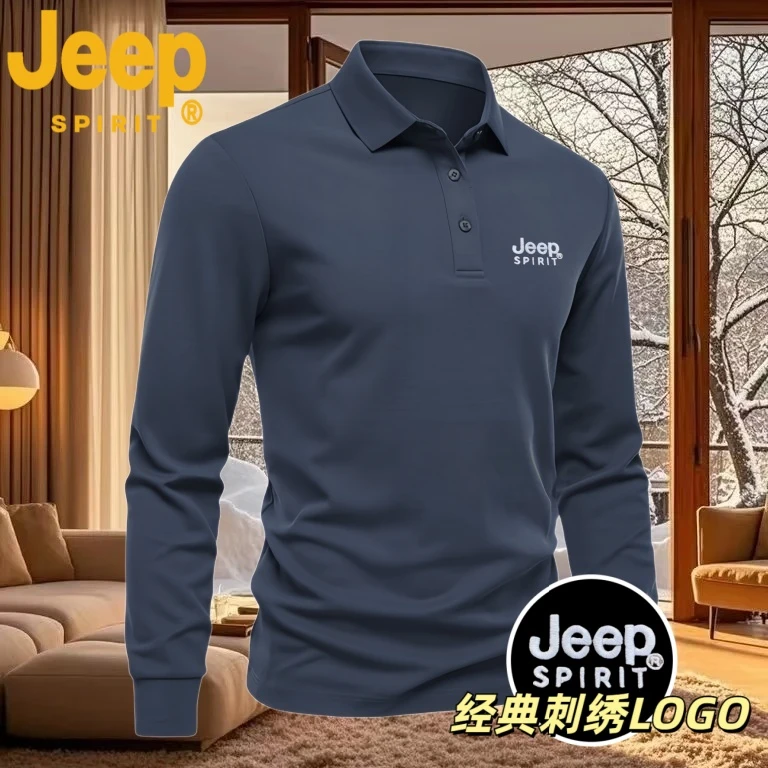 JEEPSPIRIT刺绣polo衫痞帅休闲品牌经典品质流行潮流男装男士时尚