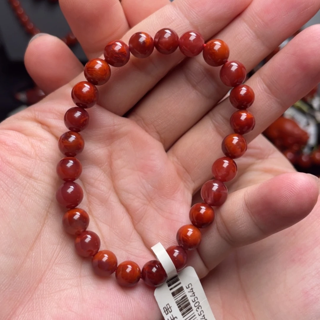 【闪购商品】未镶嵌7mm牛血红手串南红玛瑙