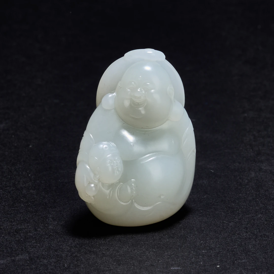 和田玉陈天明童子戏佛XA0102/中贸圣佳拍卖