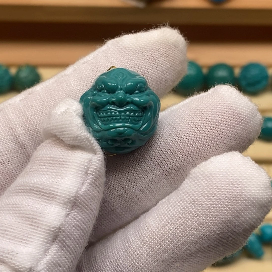 绿松石未镶嵌珠宝奇石907/17.6mm