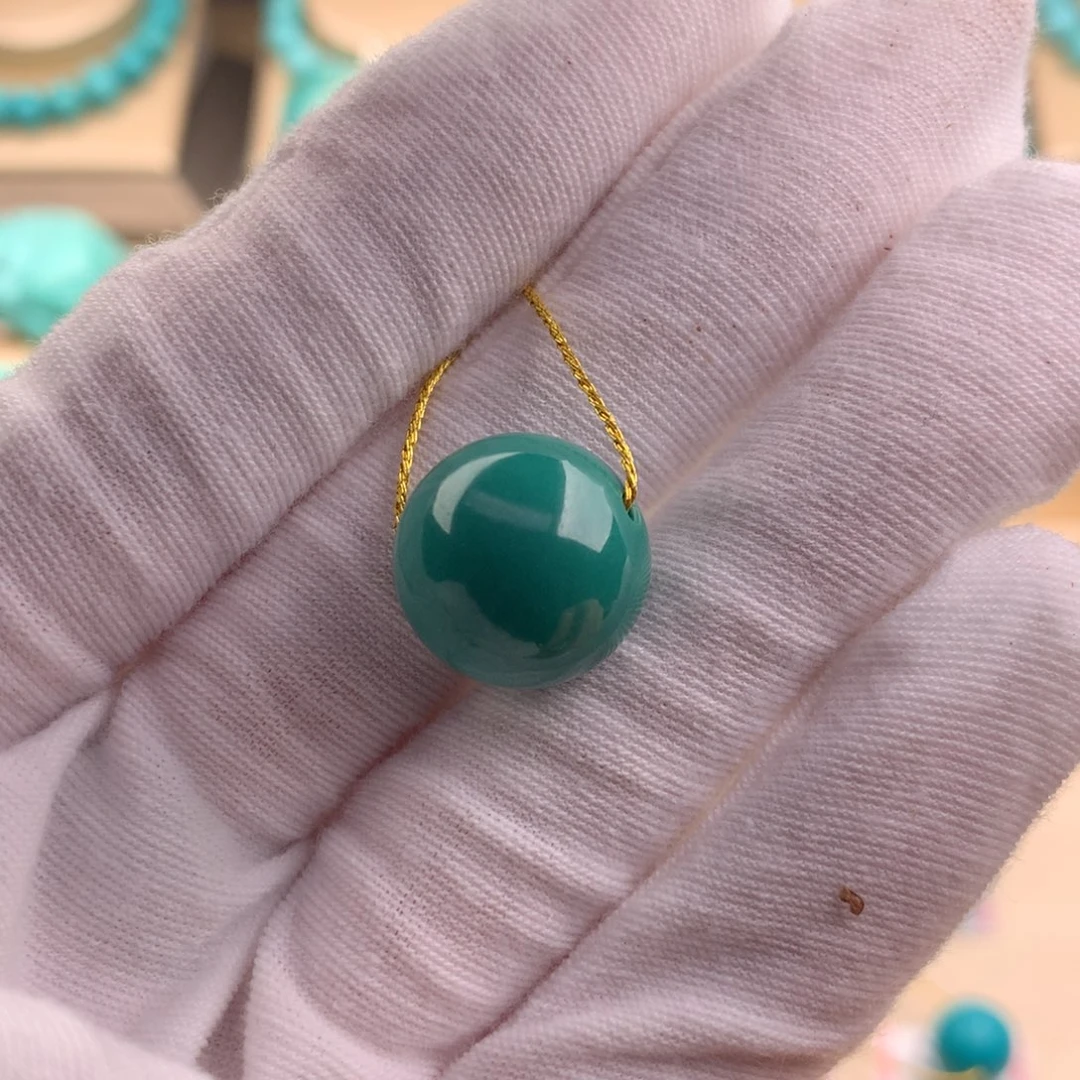 未镶嵌绿松石珠宝奇石15.1mm