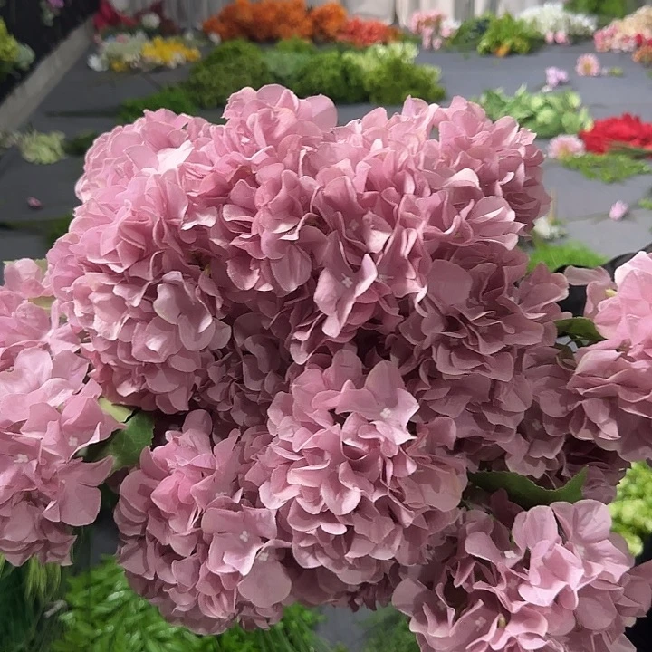 19支 仿真豆沙紫色绣球花处理款