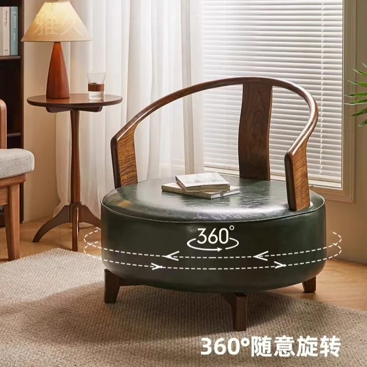 巨无霸旋转沙发椅家用客厅实木椅懒人沙发阳台实木椅新中式