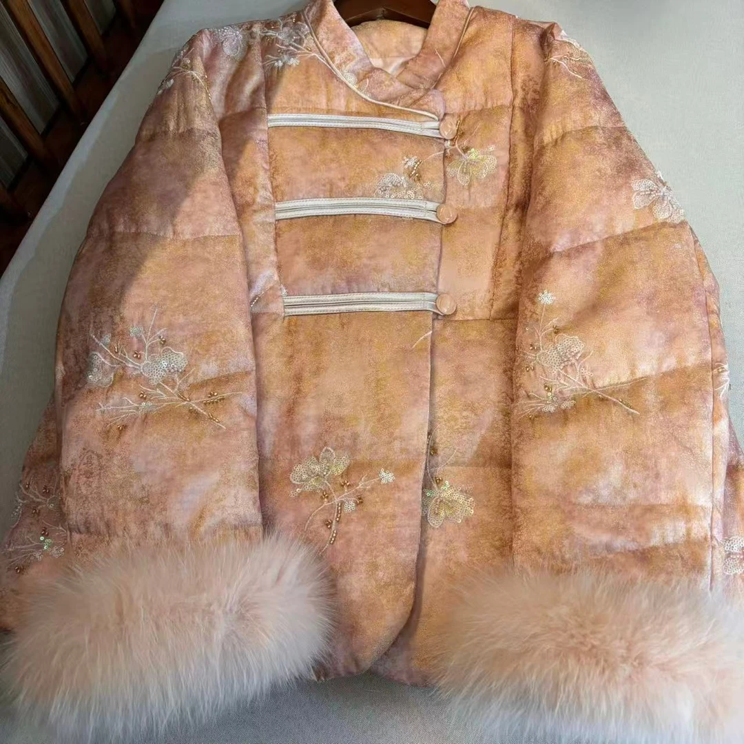 水如画【金粉世家】重磅高定狐狸毛白鸭绒~新中式国风羽绒服