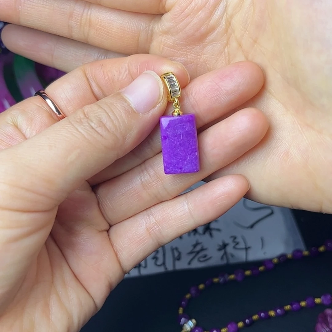 【闪购商品】琉璃DIY南非老料紫舒孤品无事牌万能扣方便搭项链