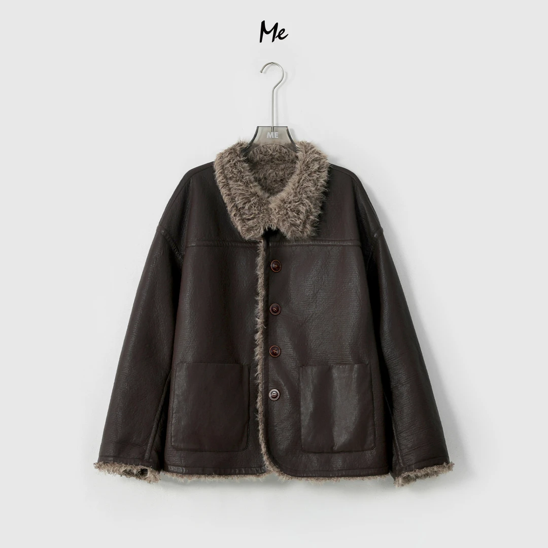 ME【菲尼克斯（双面穿）】长毛感环保皮草时尚百搭宽松外套MESA1773