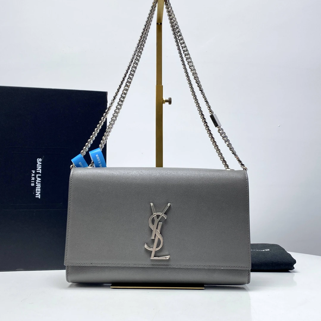 95新 YSL/圣罗兰 丁丁专属 YSL灰银盒子 FA834