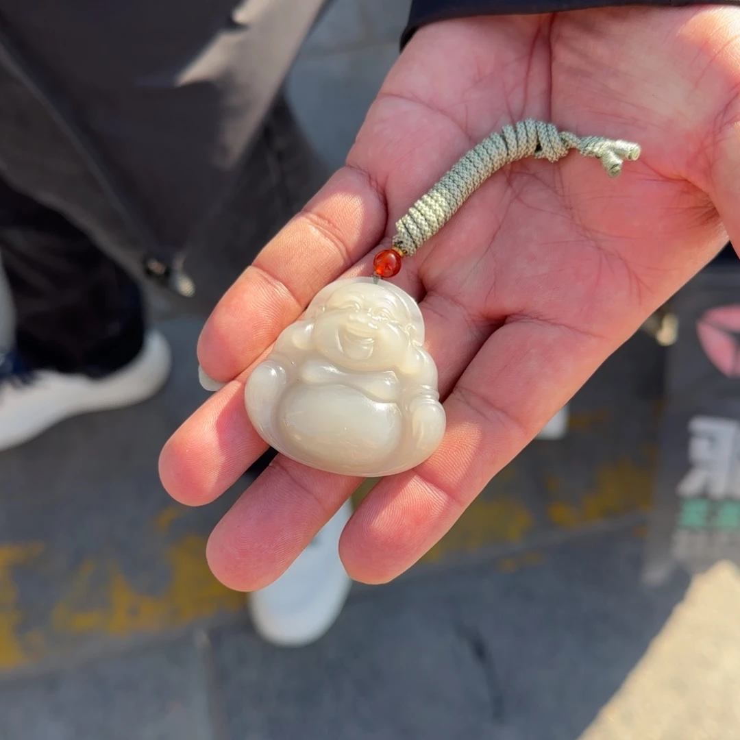 和田玉未镶嵌颈饰仙女紫卡45