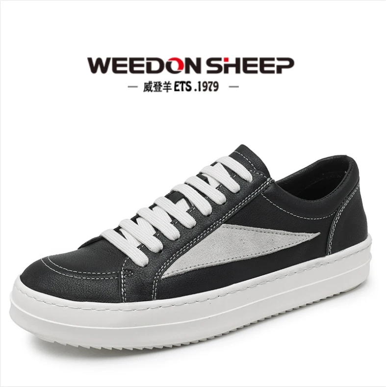 欧洲站2025春季欧文斯同款板鞋简约时尚潮流英伦男鞋头层牛皮男鞋
