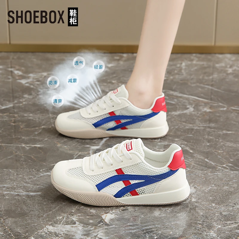 SHOEBOX鞋柜2025夏新款一脚蹬懒人鞋女鞋德训鞋薄底阿甘小白鞋