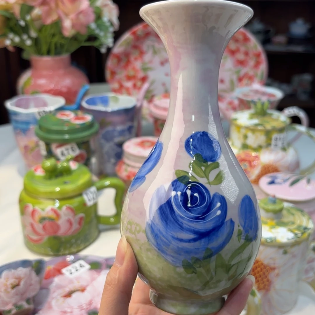瓷片景德镇手绘高温釉下彩陶瓷茶具