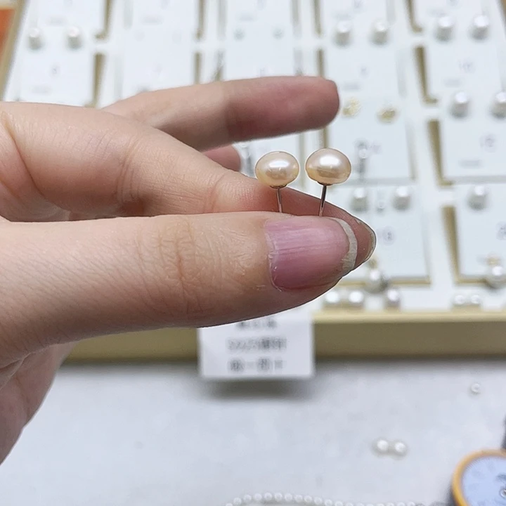 淡水珍珠耳饰银S925镶嵌多***萌