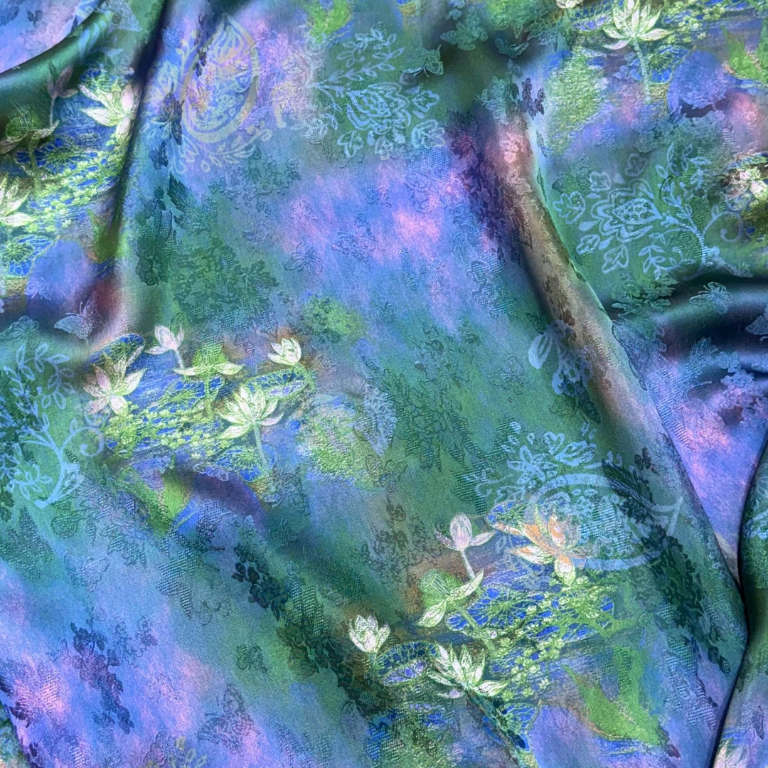 【莫奈花园】真丝香云纱面料