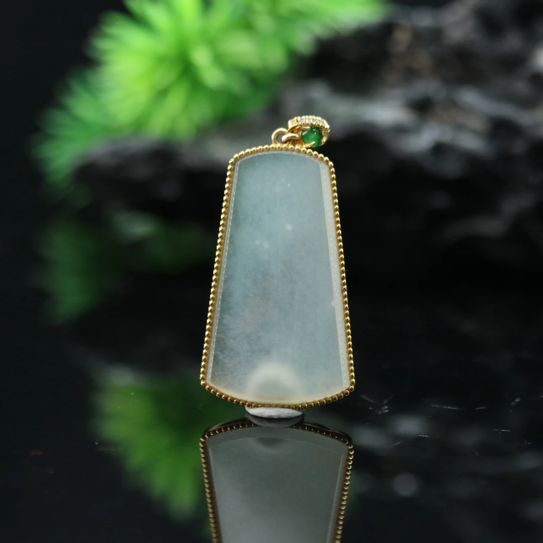 FC39天然缅甸翡翠A货18k无事牌吊坠/100365/保利厦门拍卖