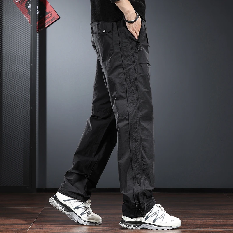 高端冲锋休闲裤男2025新款春秋季宽松直筒裤痞帅户外运动登山裤潮