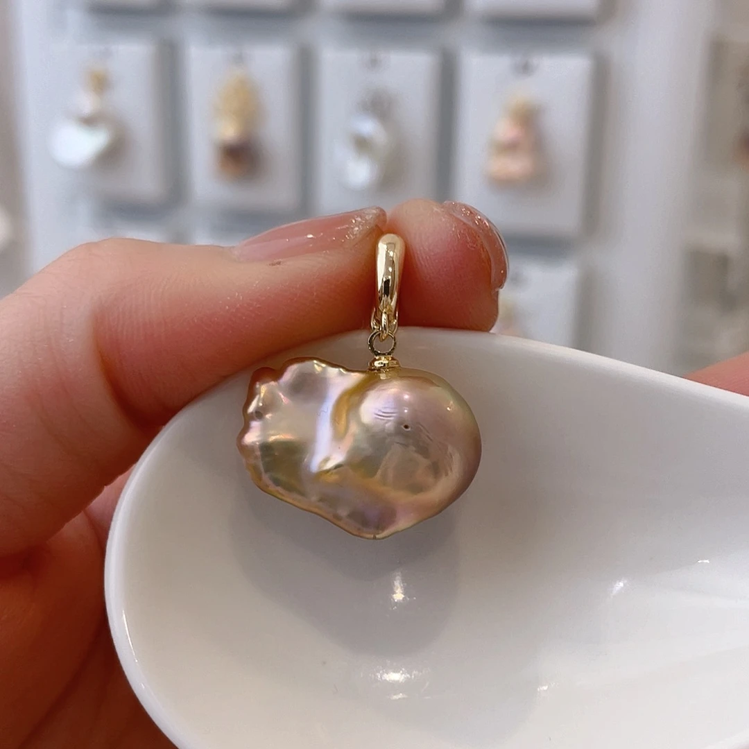 淡水珍珠天然珍珠巴洛克银S925镶嵌?****?