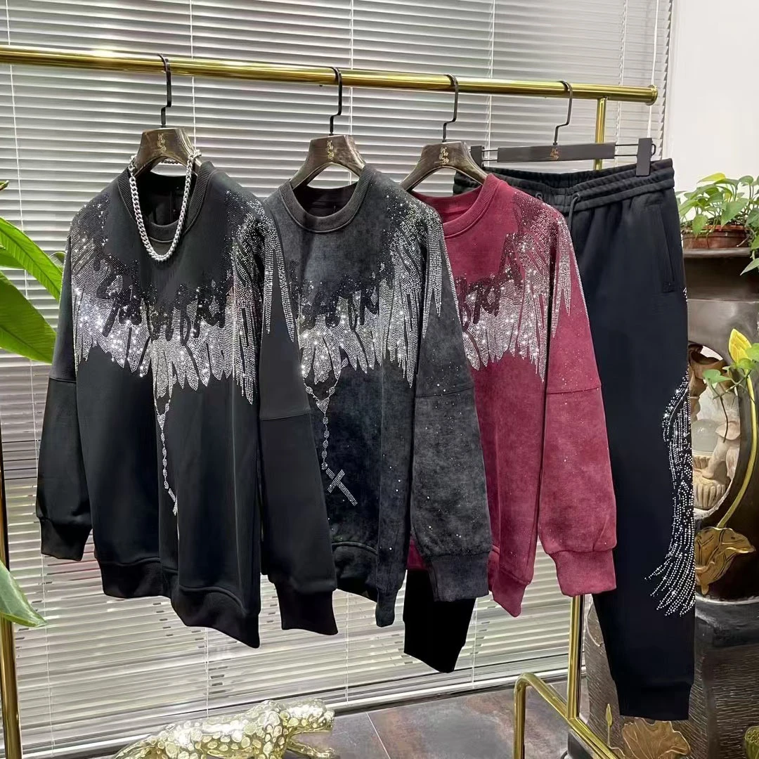 11871#新款长袖潮牌百搭翅膀安可拉红酷黑男女同款休闲痞帅