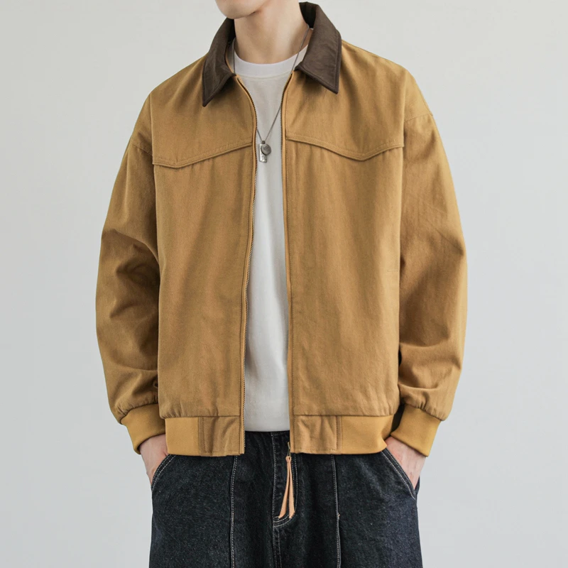 汤米芙兰可秋季新款外套男韩版潮流帅气衬衫领百搭面料夹克休闲宽