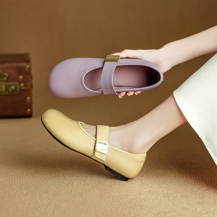 头层羊皮1cm～法式复古巨软玛丽珍舒适时尚气质百搭女浅口单鞋夏季