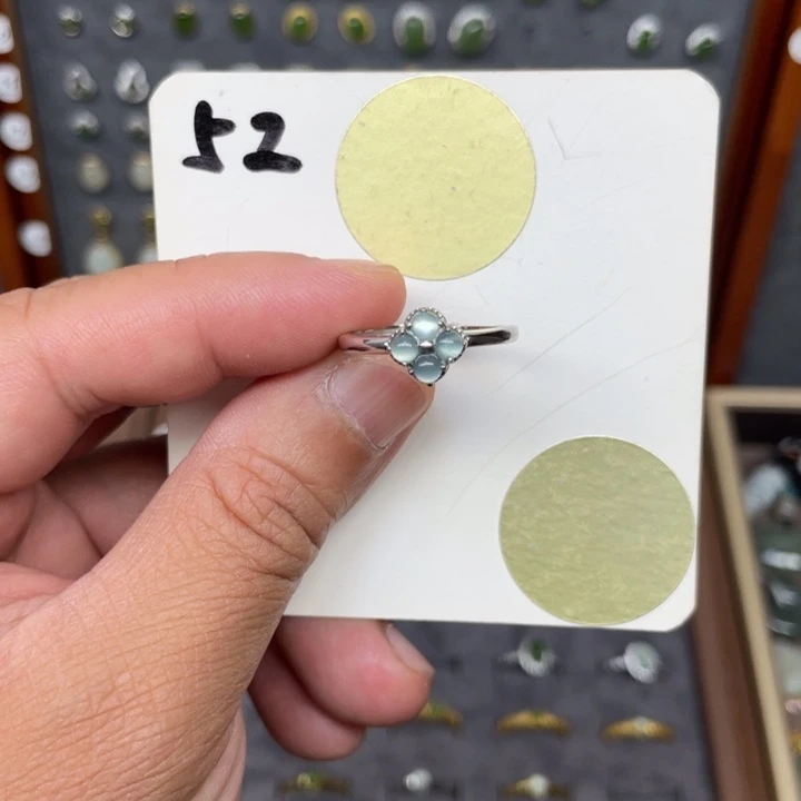 翡翠戒指银S925镶嵌翡翠52