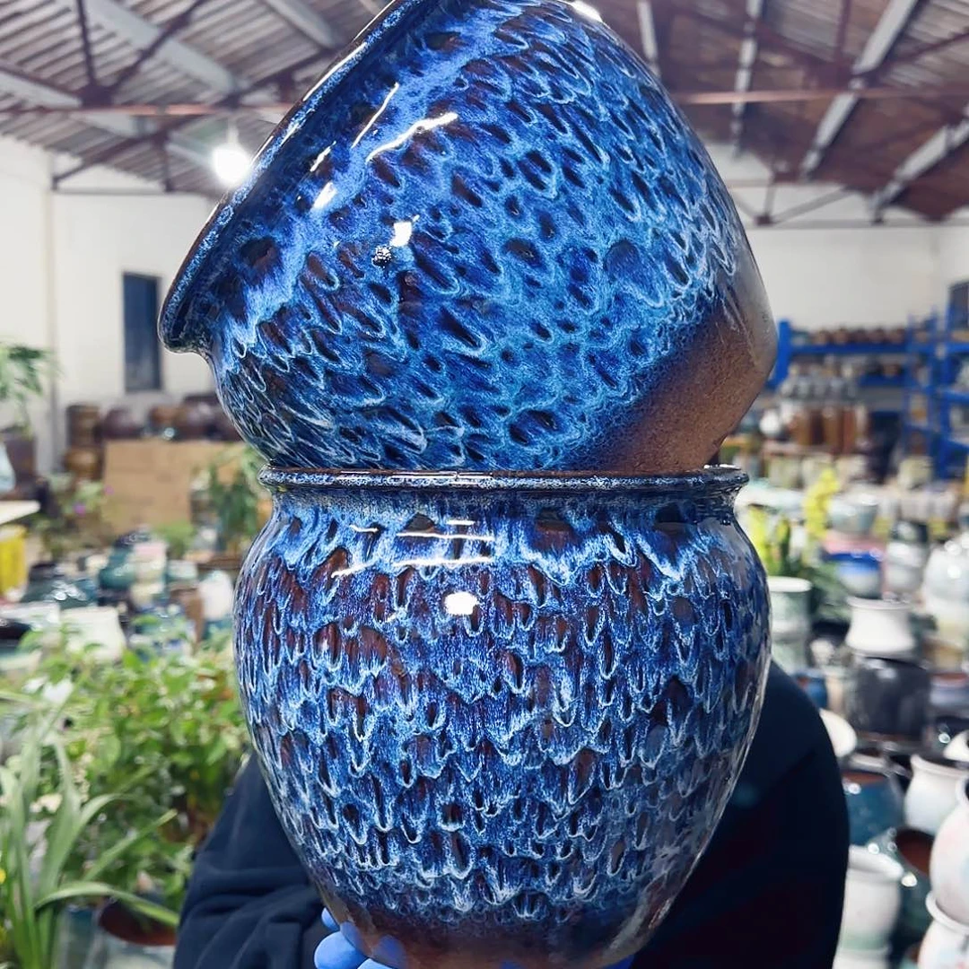 紫砂花盆高20口20