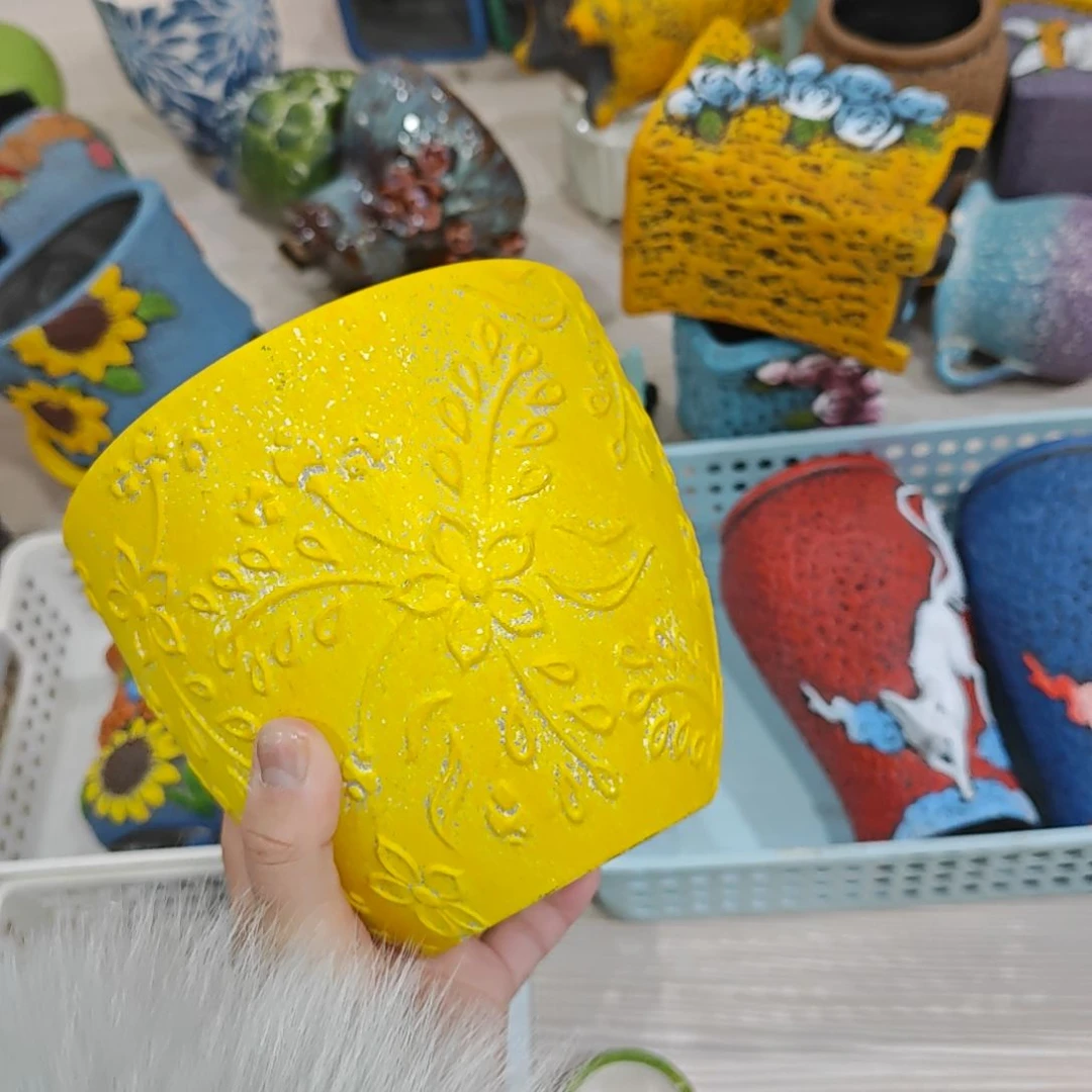 红陶吸水透气的白陶花盆凑满12发货