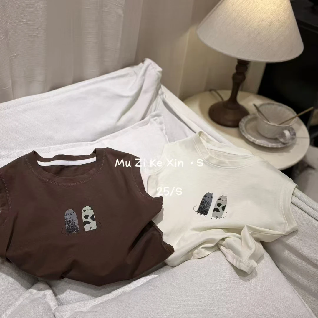 木子可馨  夏季时尚无袖宽肩T(100-140)