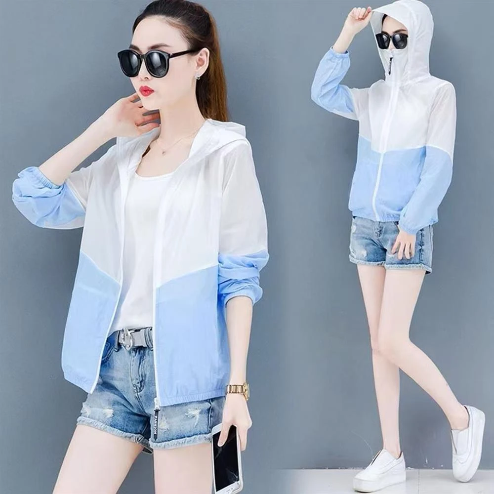 2025防晒衣女 防紫外线春夏防晒衫薄款拼色透气ins韩版宽松防晒服