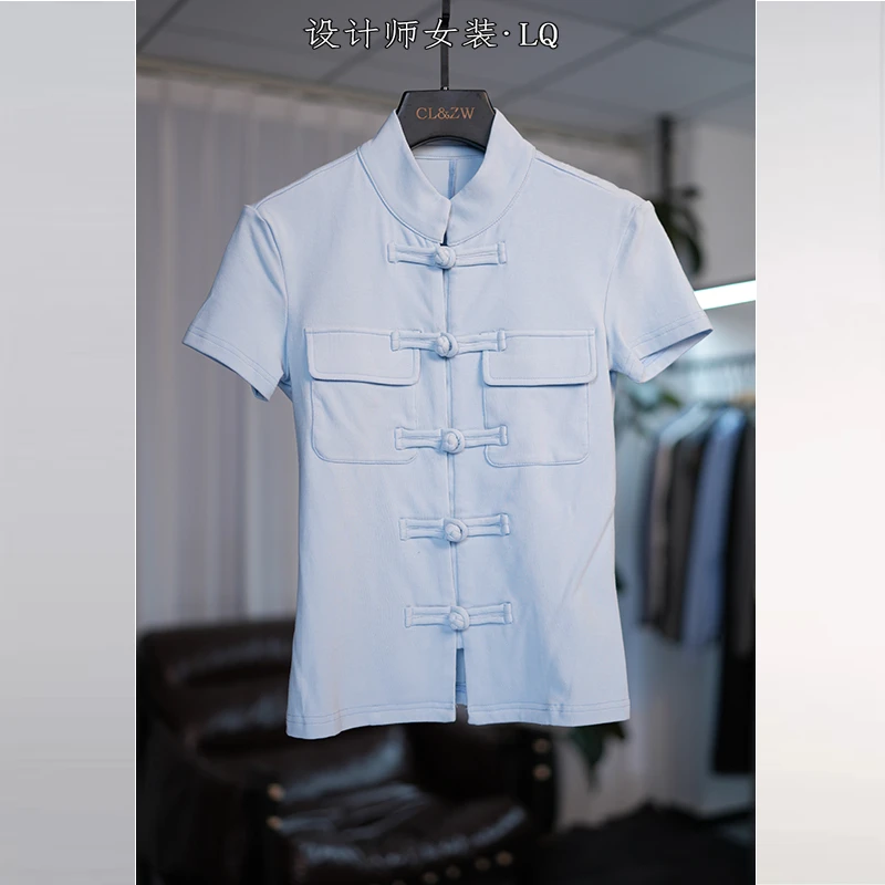 【南油徐哥】设计师款高定中国风双口袋短袖开衫AD81517