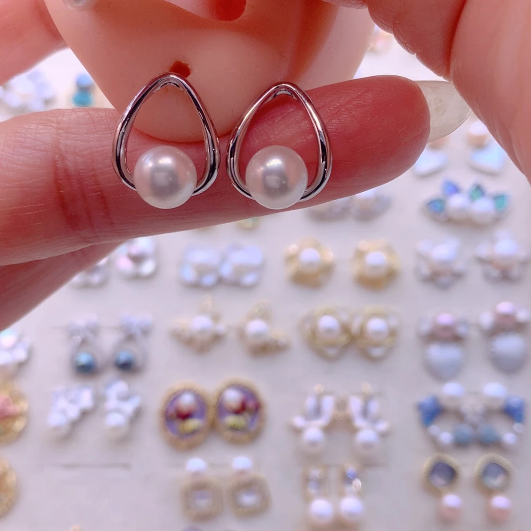 合金淡水珍珠耳饰