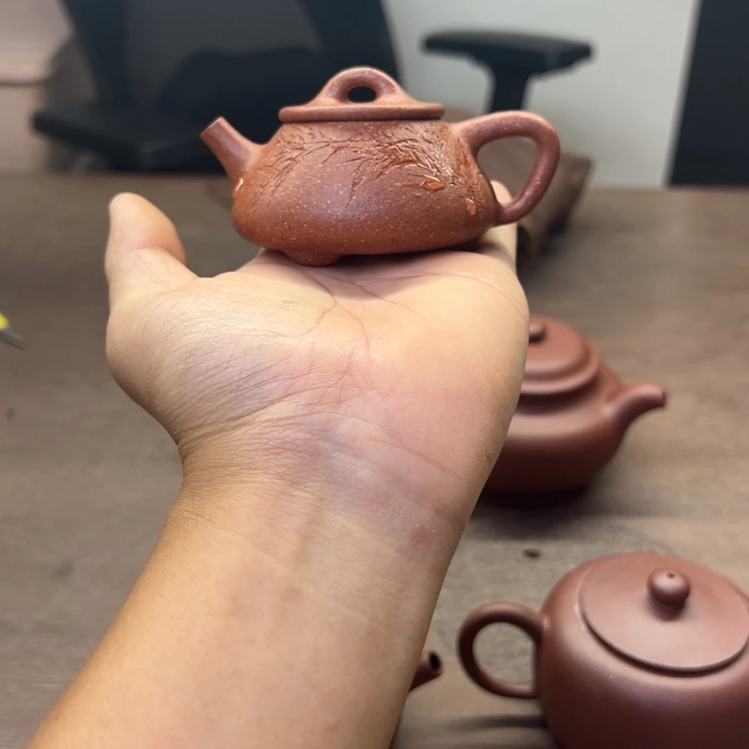 ****]茶壶紫砂全手工平盖石瓢