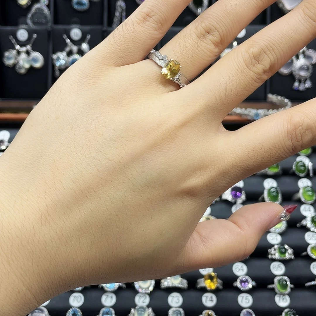 银S925镶嵌戒指黄晶
