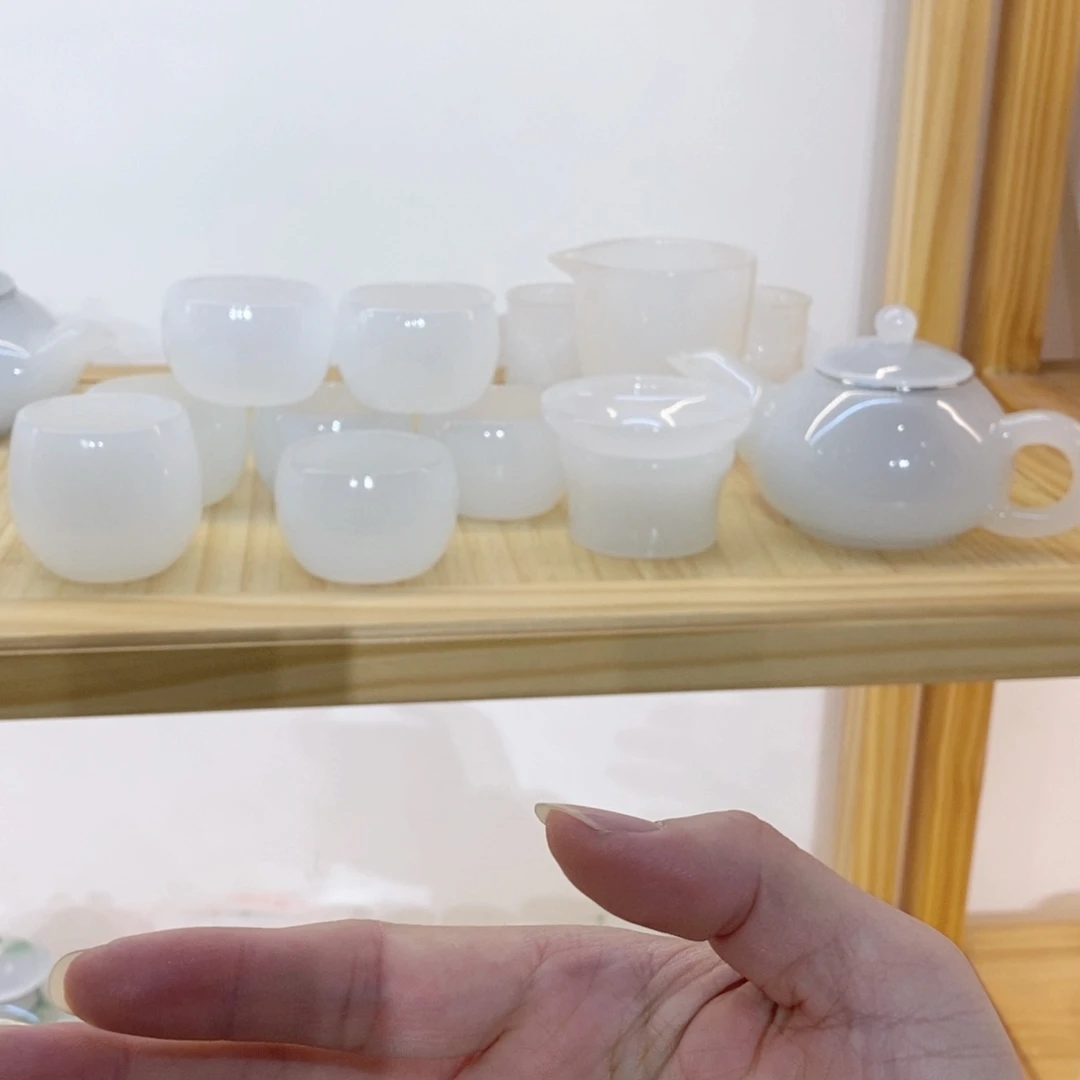 白琉璃套装 盖碗换茶壶 不带礼盒 主人杯1
