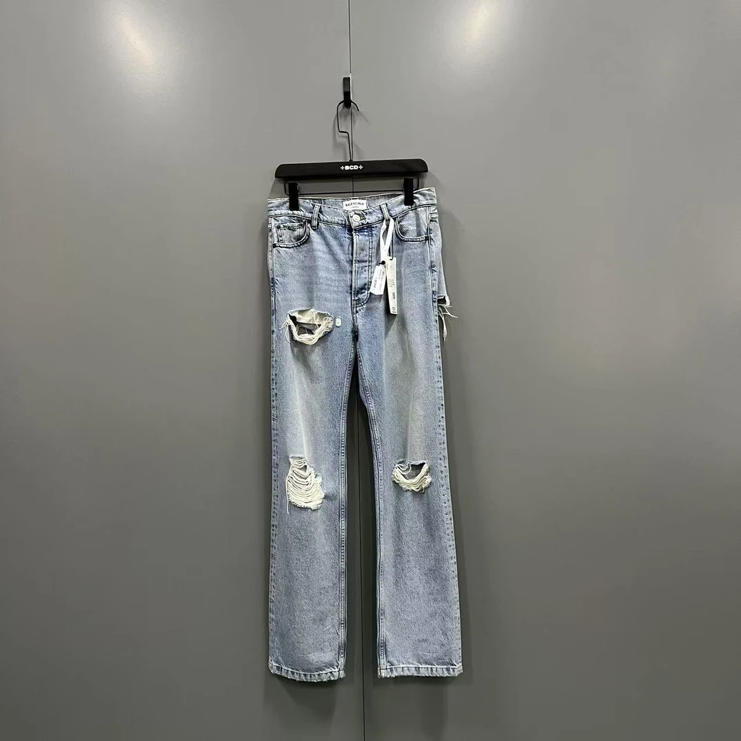 99新 Balenciaga/巴黎世家 tt4 破坏牛仔裤 26码/000698