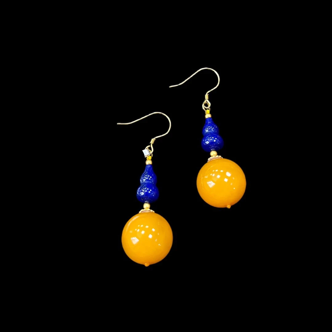 9053蜜蜡耳坠孤品