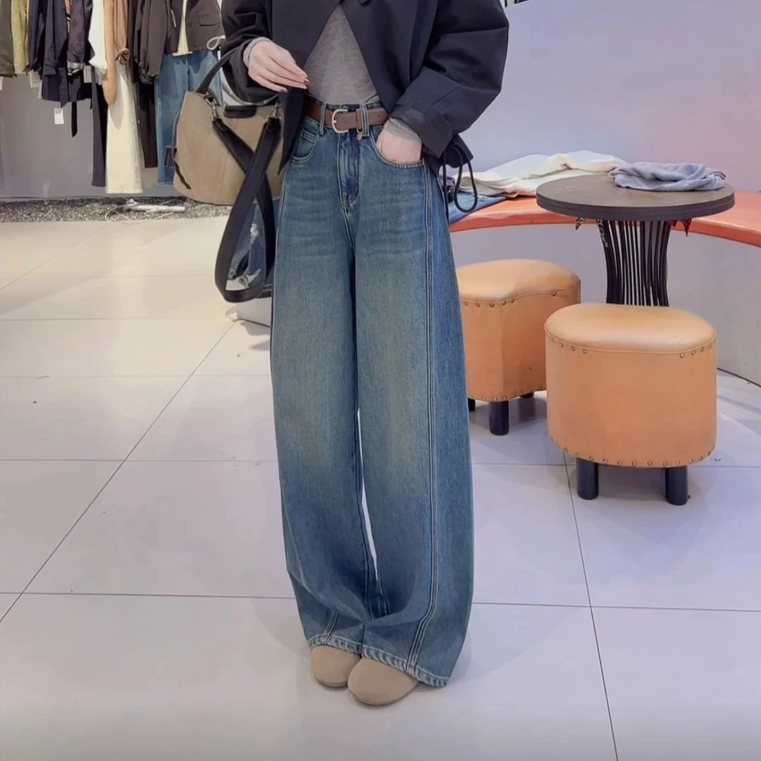 【显瘦神器】显瘦遮夸百搭阔腿裤弯刀裤牛仔裤