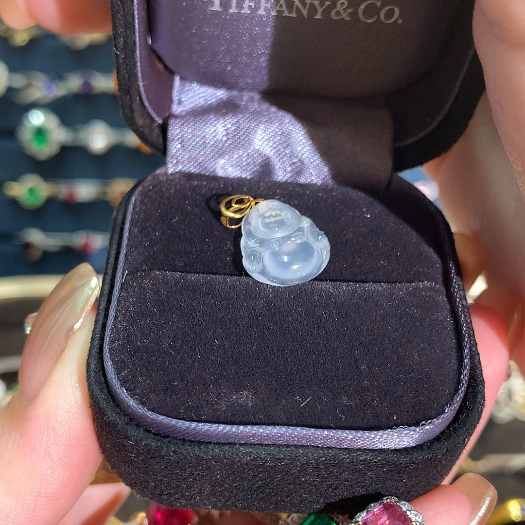 翡翠18K金镶嵌吊坠(不含链)一***子