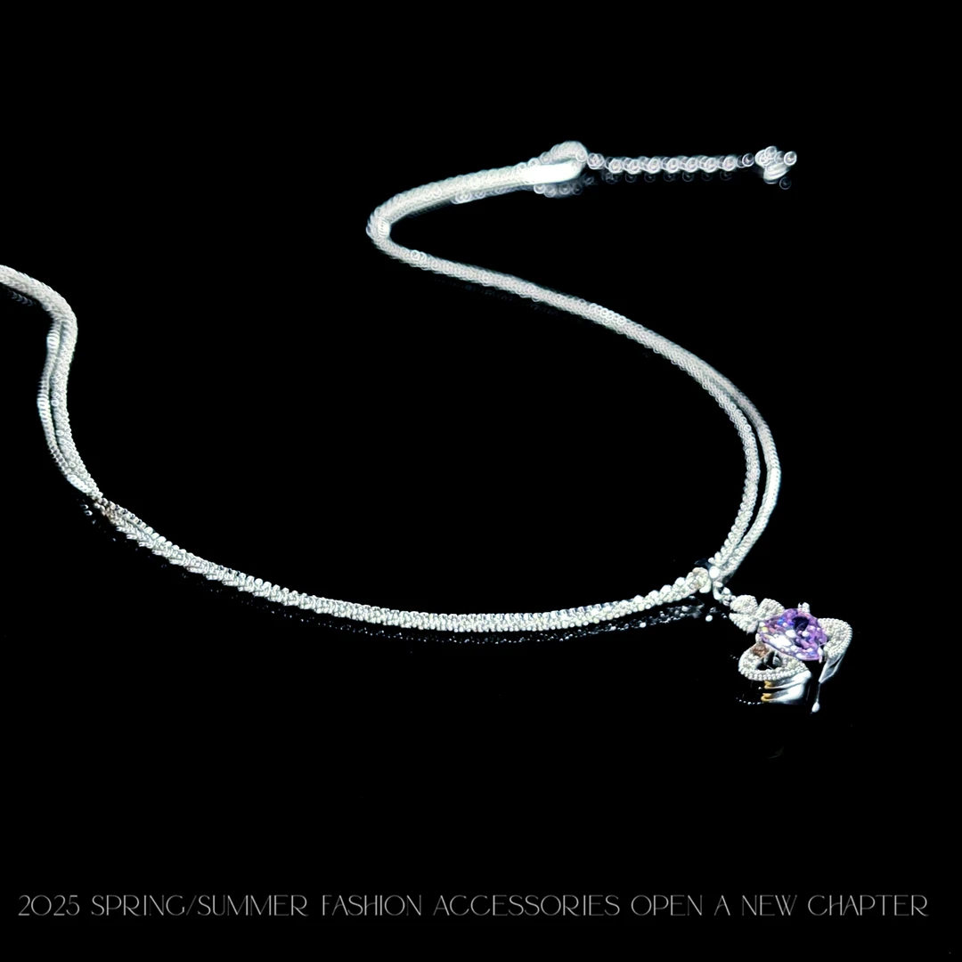 铜合金项链 镀k金 2025新款C6726【双紫秘星】BABA BOX 项链