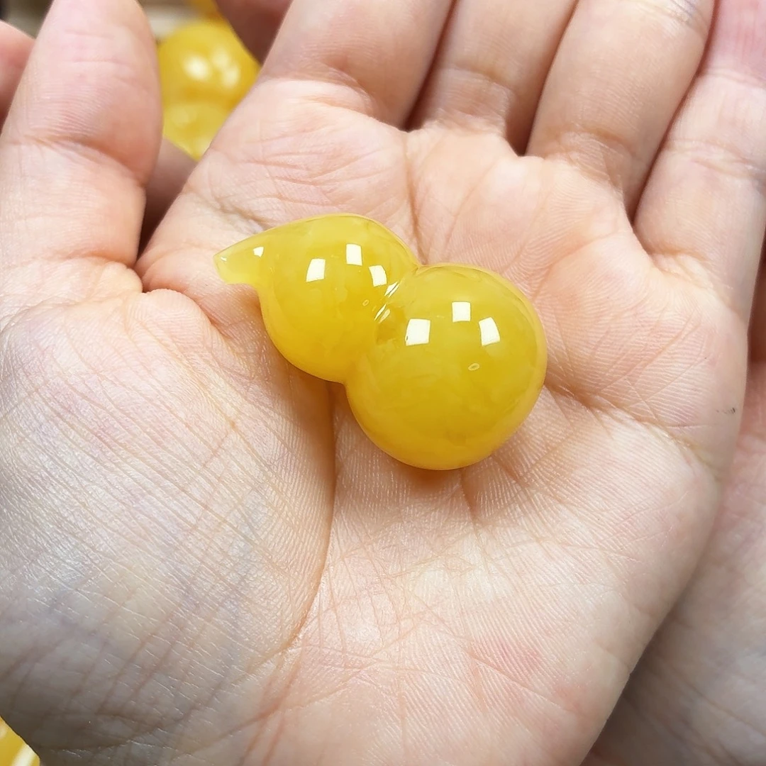 蜜蜡未镶嵌颈饰焦皮浓蜡妖花葫芦