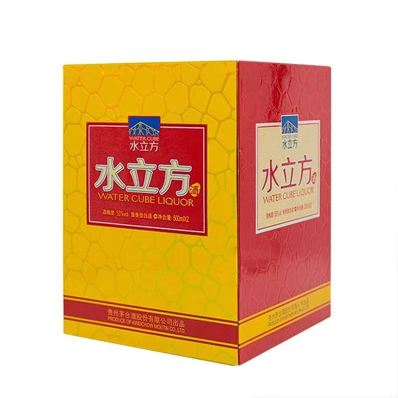 KWEICHOW MOUTAI/贵州茅台水立方酒（红黄双支礼盒） 53度500ml*2