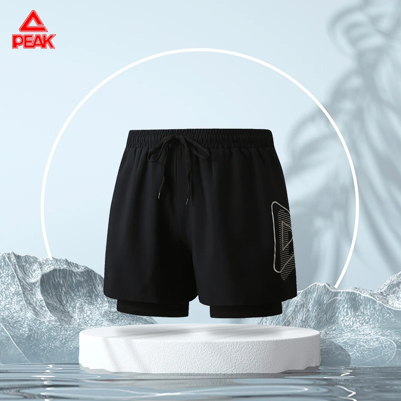 匹克男士夏季双层防尴尬成人沙滩裤温泉男款游泳裤安全裤男款泳裤