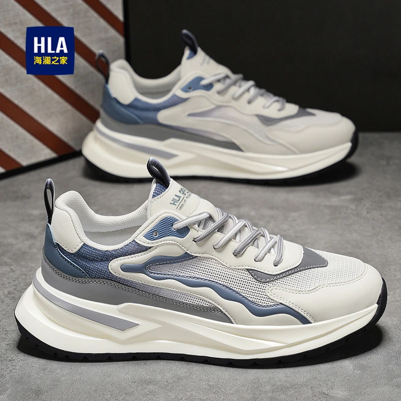 海澜之家鞋子男鞋2025新款夏季透气网面轻便休闲运动鞋潮流老爹鞋