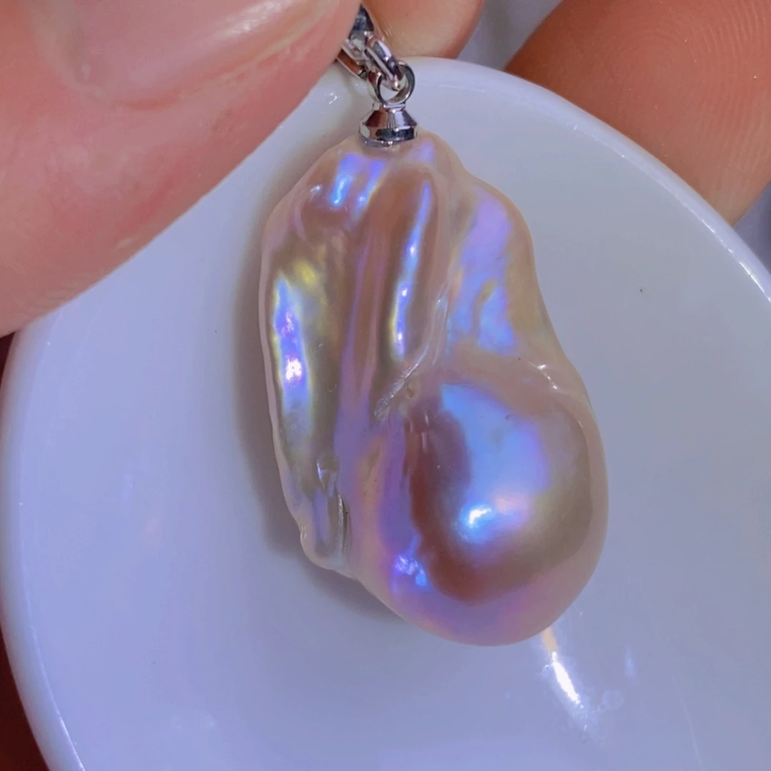 银S925镶嵌天然淡水珍珠淡水珍珠