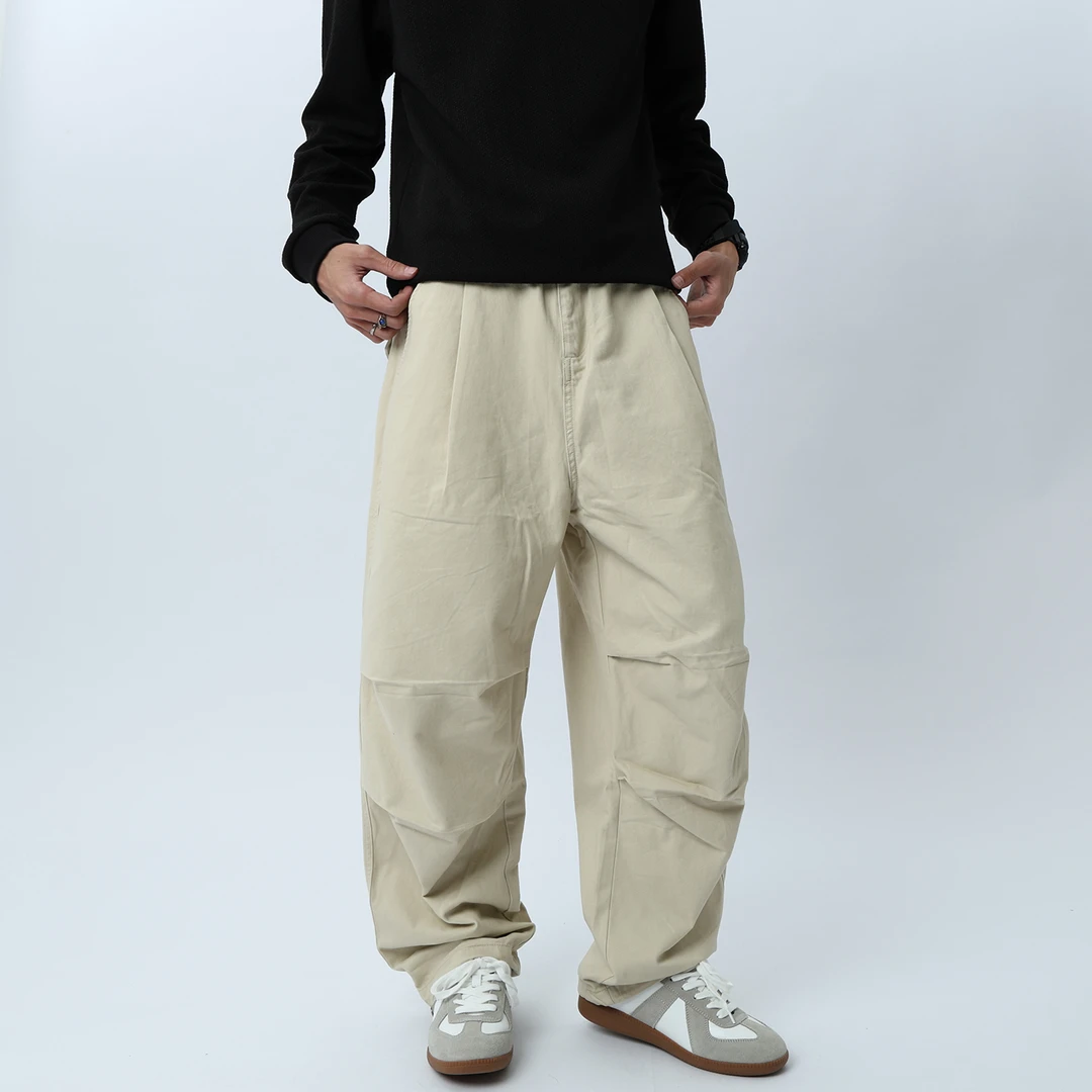 美式工装户外登山伞兵裤子宽松阔腿潮流休闲裤2025秋冬新品长裤男