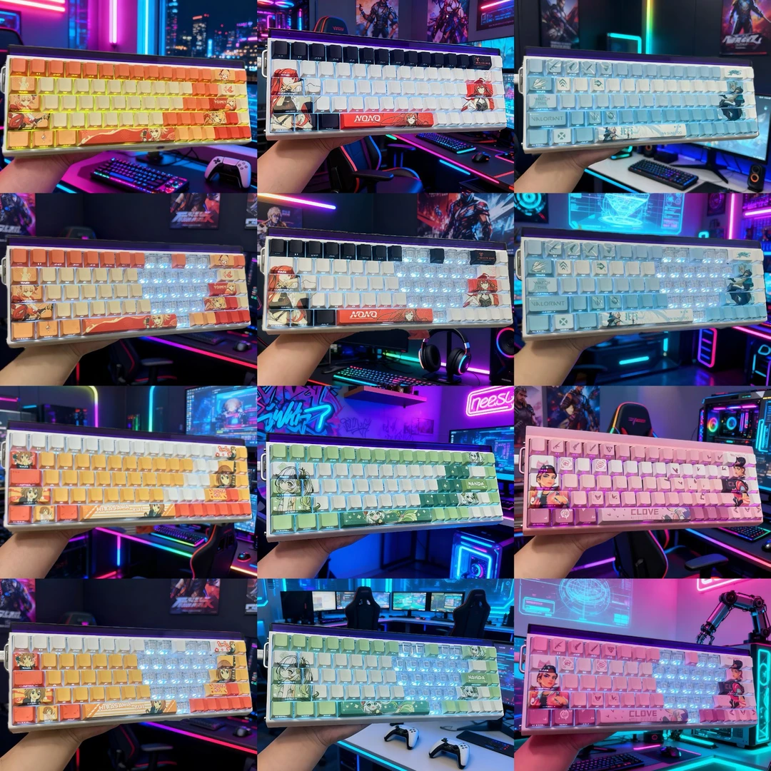 2.0二次元键帽侧刻透光ace68 X87 a75rose68原厂wooting PBT材质
